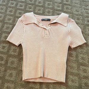 Button up ribbed top